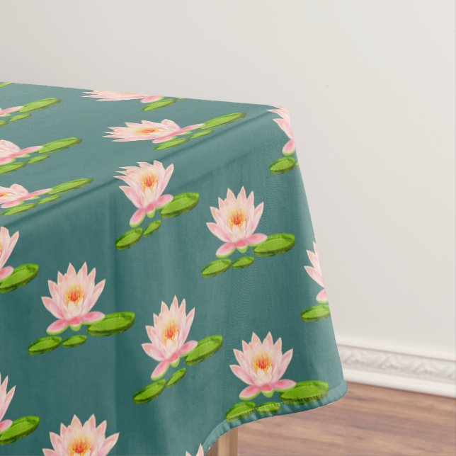 Nappe Fleurs de lotus roses et feuilles de nénuphar sur  (In Situ)