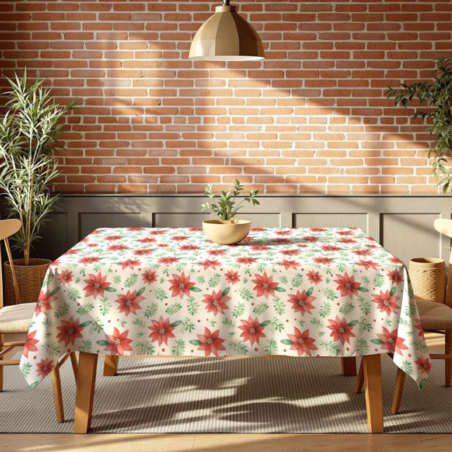 Nappe Fleurs de Poinsettia de Noël – Décoration de Cuisi (Créateur téléchargé)