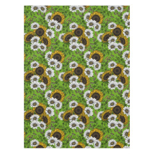Nappe Fleurs de soleil et marguerites, jardin d'été
