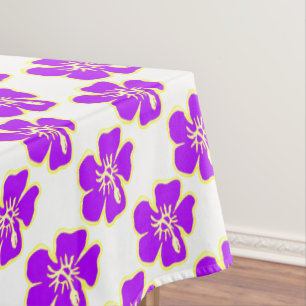Nappe Fleurs d'Hibiscus pourpres Tropical Hawaiian Luau