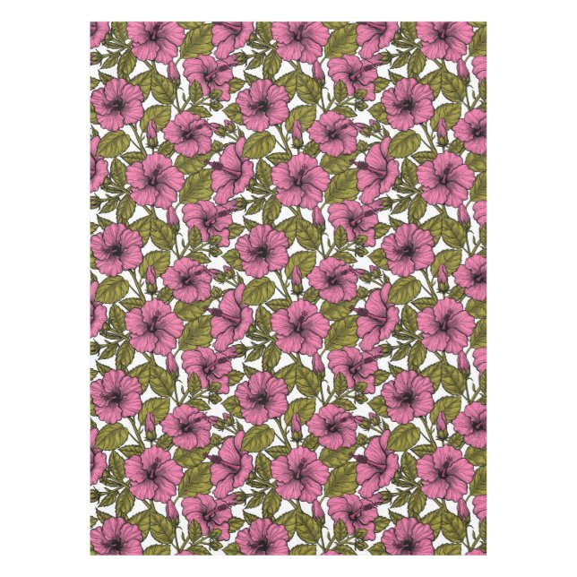 Nappe Fleurs d'hibiscus roses (Devant)