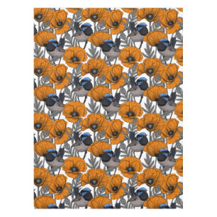 Nappe Fleurs et fleurs de pavot orangé 2