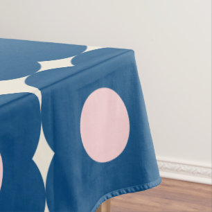 Nappe Fleurs géométriques rétro mignonnes Motif bleu et