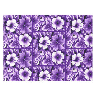 Nappe Fleurs hawaïennes tropicales Hibiscus Motif violet