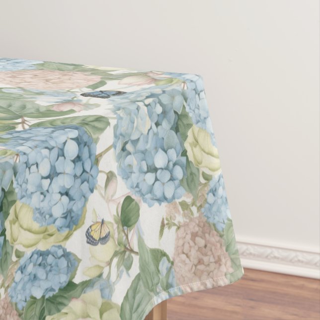 Nappe Fleurs, hydrangées, roses vintages, roses roses ro (In Situ)