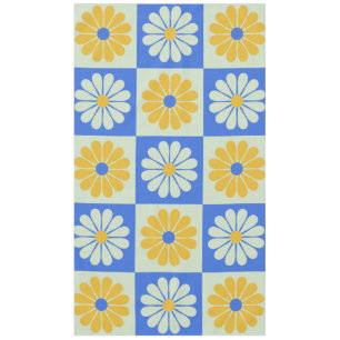Nappe Fleurs Mood rétro Motif en bleu et jaune