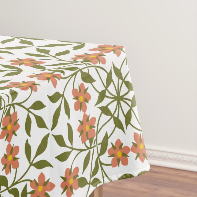 Nappe Fleurs orange, Motif Floral, Verdure, Boho (In Situ)