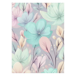 Nappe Fleurs pastel et Feuilles sur Arrière - plan viole