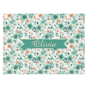 Nappe Fleurs personnalisées de printemps vintage vert