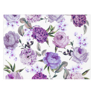 Nappe Fleurs pourpres lilas violettes Girly élégantes