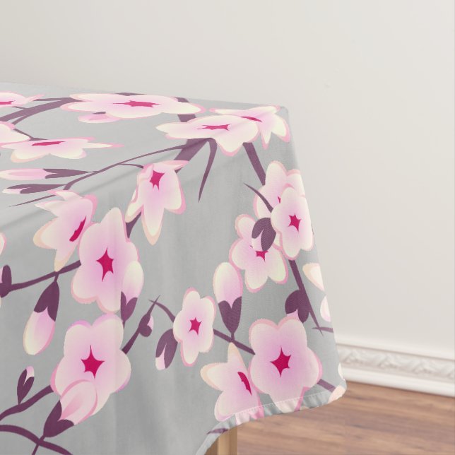 Nappe Fleurs rose et gris de cerisier en fleurs (In Situ)