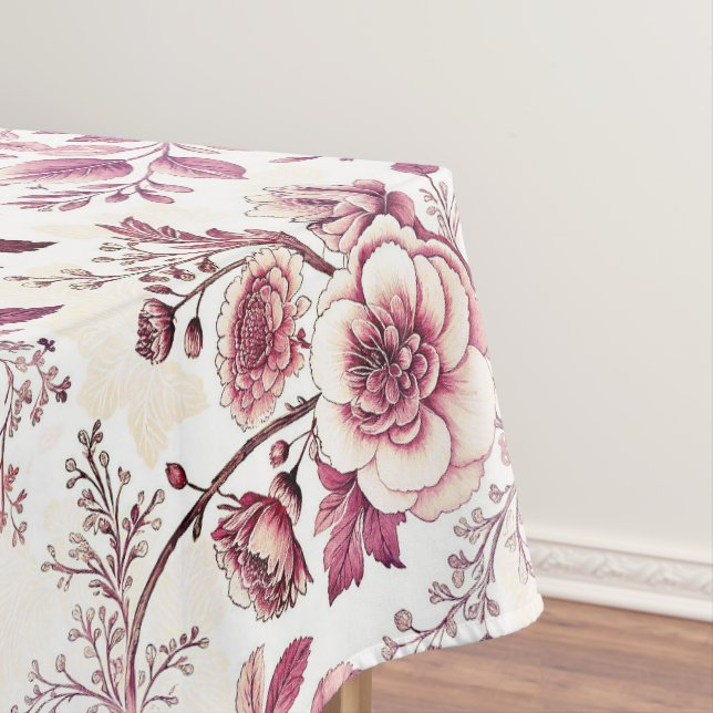 Nappe fleurs roses et rouge foncé (In Situ)