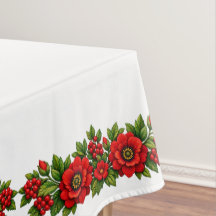 Fleurs Rouges et Baies Fête de Fêtes
