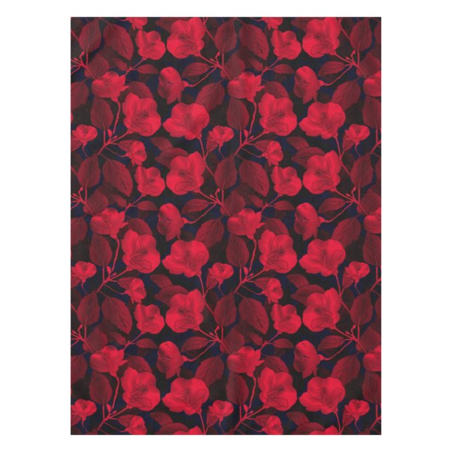 Nappe Fleurs rouges sur noir (Devant)