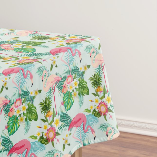 Nappe Fleurs tropicales vintages et oiseaux (In Situ)