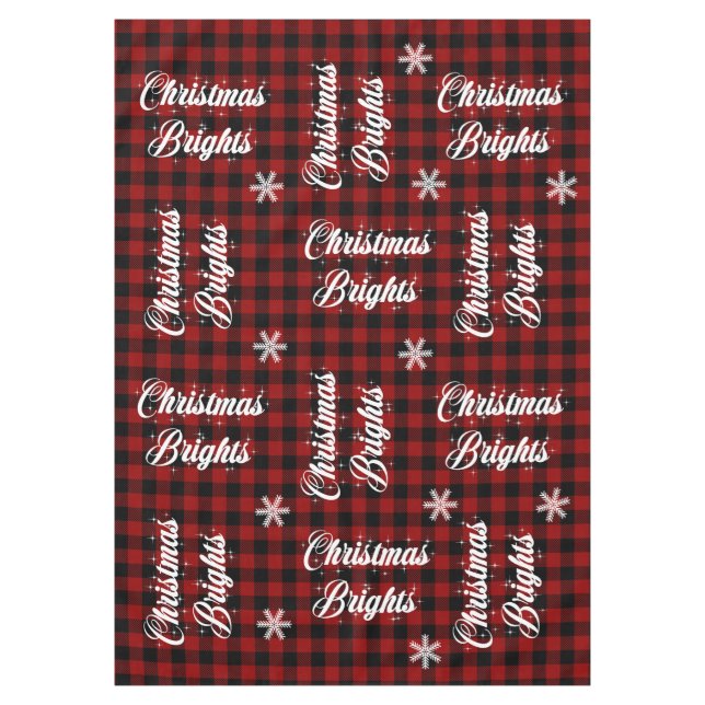 Nappe Flocon de Noël Tartan rouge et noir T (Devant)