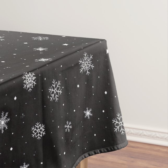 Nappe Flocons de minuit étincellent sur fond noir (In Situ)