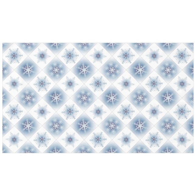 Nappe Flocons de neige bleus scintillants (Devant (Horizontal))