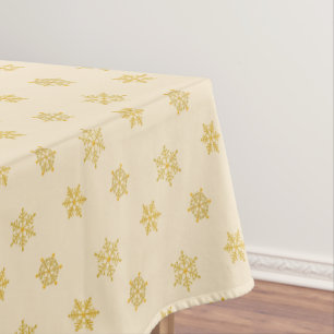 Nappe Flocons de neige dorés élégants sur beige champagn