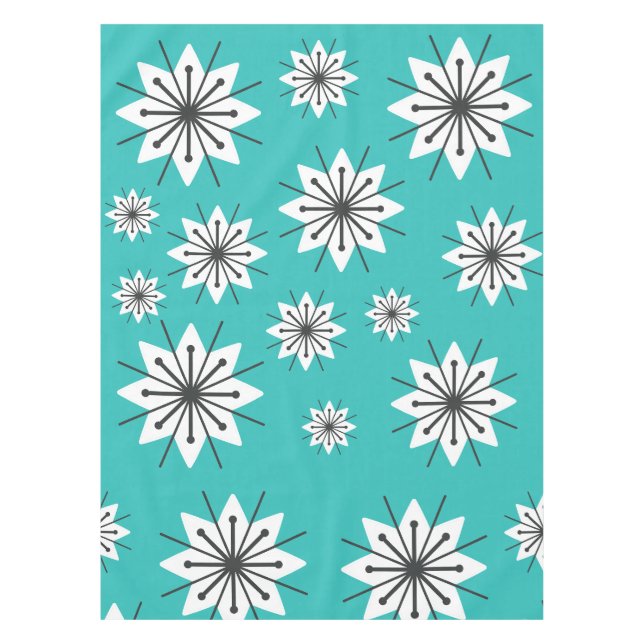 Nappe Flocons de neige turquoise Modernité du milieu du  (Devant)