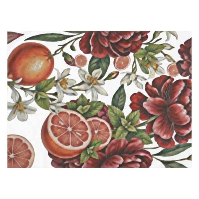 Nappe Floral Citron Rustique d'été (Devant (Horizontal))