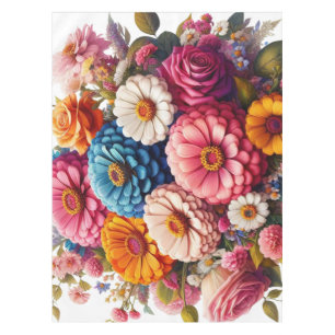 Nappe Floral coloré/Zinnia printanière/Rose