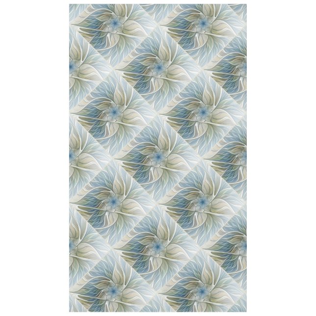 Nappe Floral Dream Motif Abstrait Blue Khaki Fractal (Devant)