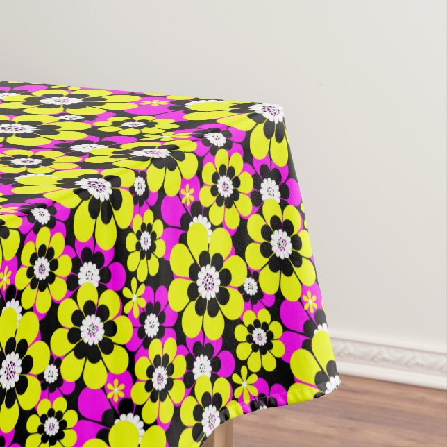Nappe Flore néon brillant motif crammson et flux jaune (In Situ)