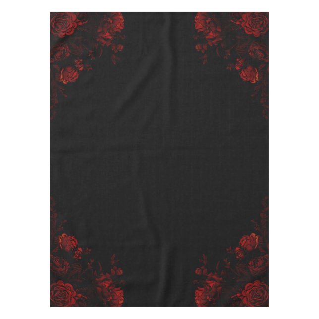 Nappe Flore rouge profond Élégant Mariage gothique (Devant)