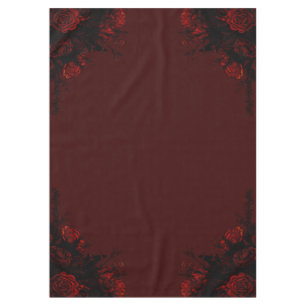Nappe Flore rouge profond Élégant Mariage gothique