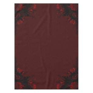 Nappe Flore rouge profond Élégant Mariage gothique