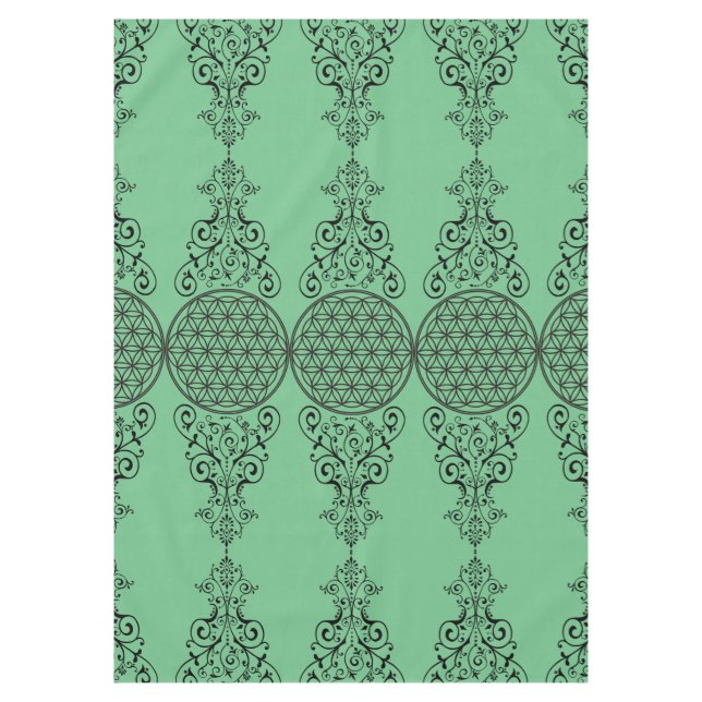 Nappe Flower Of Life - ornements noir I + votre backgr. (Devant)