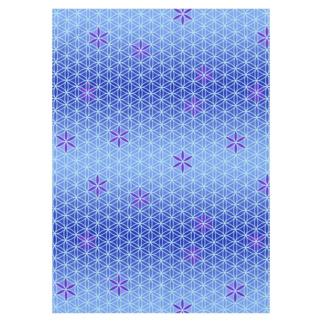 Nappe Flower Of Life - timbre sans couture motif - bleu (Devant)