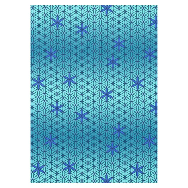 Nappe Flower Of Life - timbre sans couture motif - cyan (Devant)