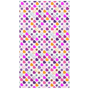 Nappe Flower Power Heart Peace Motif + votre backgr.