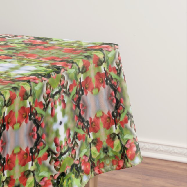 Nappe Flower Quince rouge fleurs Motif Abstrait (In Situ)