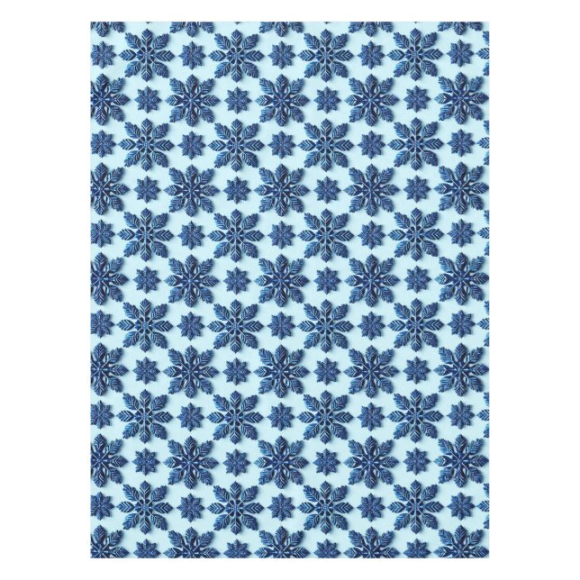 Nappe Fond à motif flocon de neige bleu (Devant)