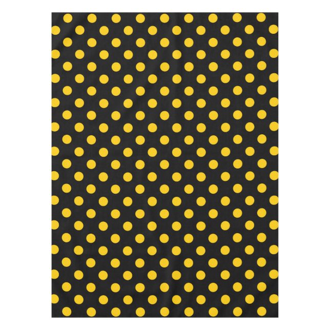Nappe Fond noir pois jaunes (Devant)
