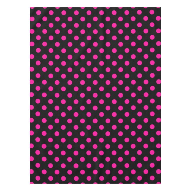 Nappe Fond noir pois roses (Devant)