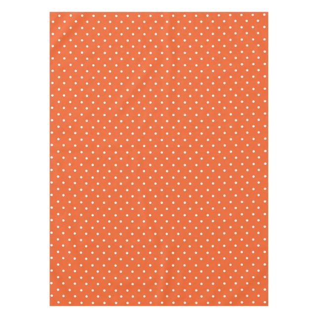 Nappe Fond orange vif à pois sans couture (Devant)