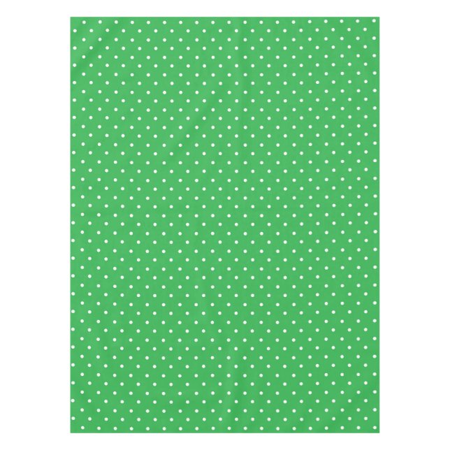 Nappe Fond vert uni à motif de pois (Devant)