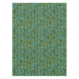Nappe Forêt de bambou sur bleu