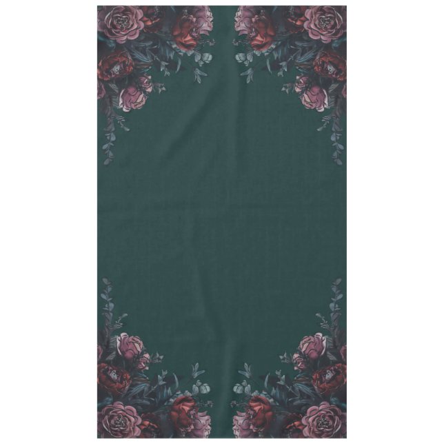 Nappe Forêt foncée Vert Élégant Mariage Maroon Mauve (Devant)
