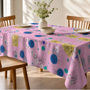 Nappe Formes Botaniques Abstraites Florales Bohème Rose