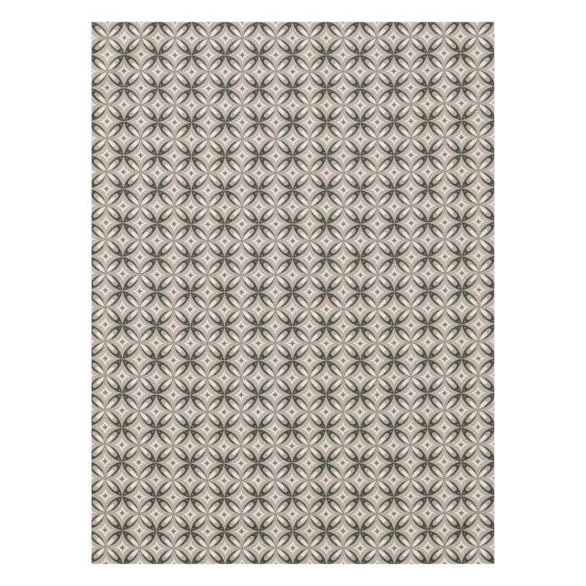 Nappe Formes circulaires rétro beige et marron (Devant)