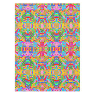 Nappe fou coloré motif art moderne hippy