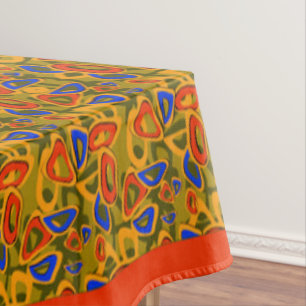 Nappe Foulard orange à motif multicolore vif