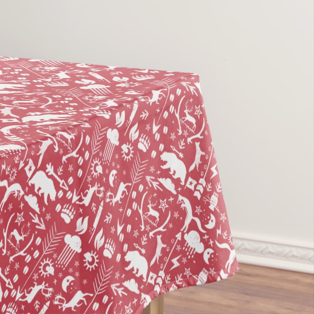 Nappe Fox Deer Bear Motif Cottage Chasse Lodge (In Situ)