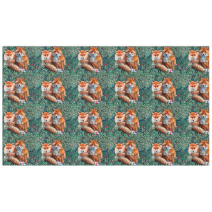 NAPPE FOXES ROUGES PARMI LA VERDURE, LE FOLIAGE ET LES F
