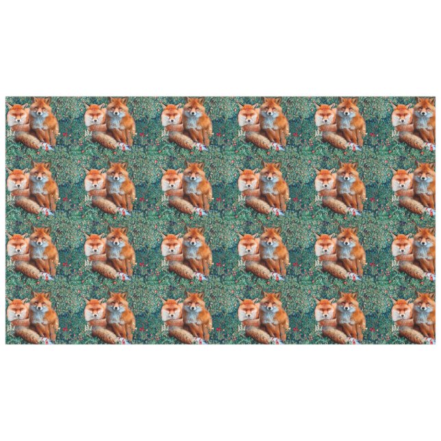 NAPPE FOXES ROUGES PARMI LA VERDURE, LE FOLIAGE ET LES F (Devant (Horizontal))